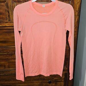 Lululemon Bright Orange Long Sleeve Swiftly Top. Gprgeous Sz 6 Womens